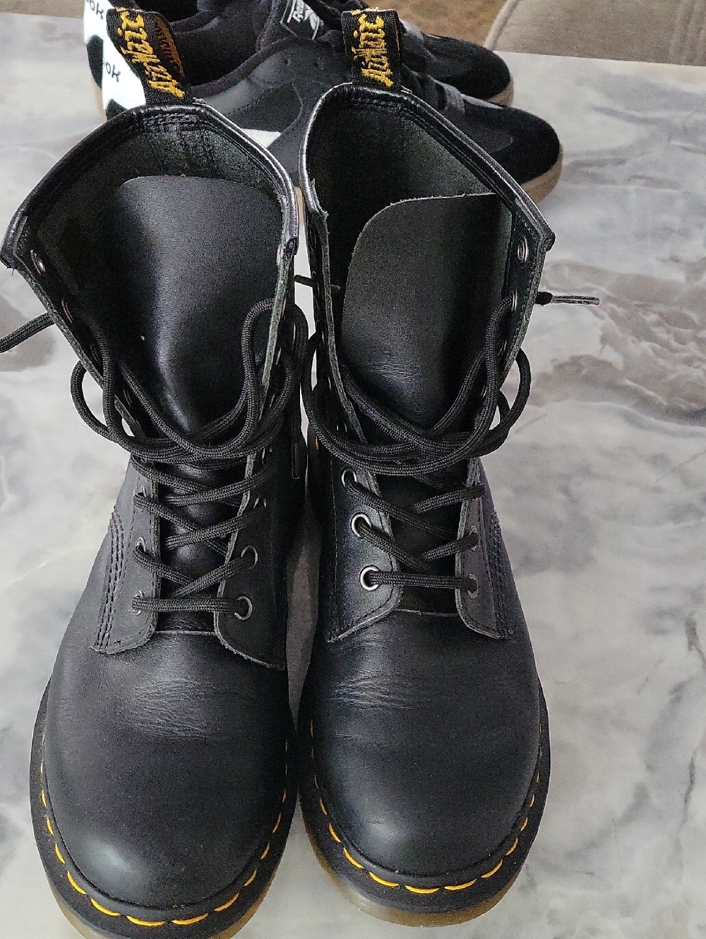 Womens size 9, Dr. Martens Black Leather Lace-Up Boots
